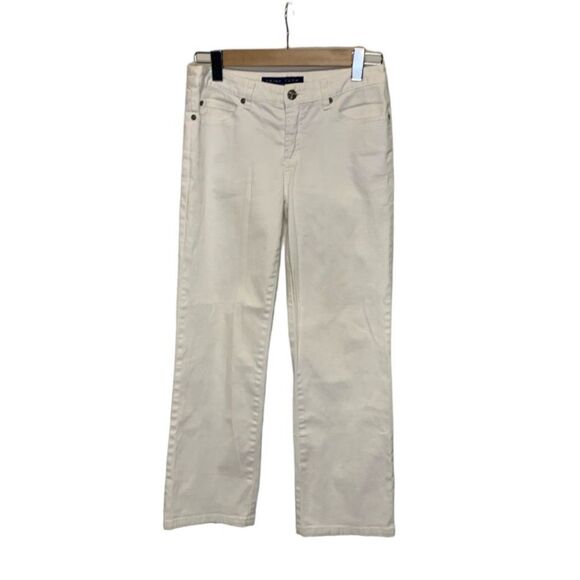 Trina Turk White Mid Rise Straight Leg Ankle Cropped Leg Jeans Size 4 - Picture 3 of 11